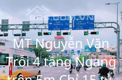 Bán Nhà Mặt tiền Kinh Doanh  Nguyễn Văn Trỗi 4 Tầng Ngang Trên 5m Chỉ 15 tỷ.